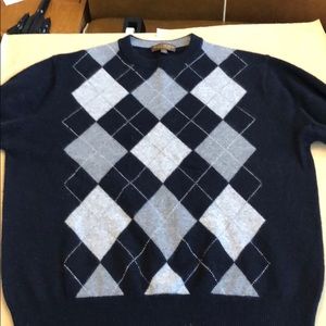 Black Argyle Cashmere Sweater